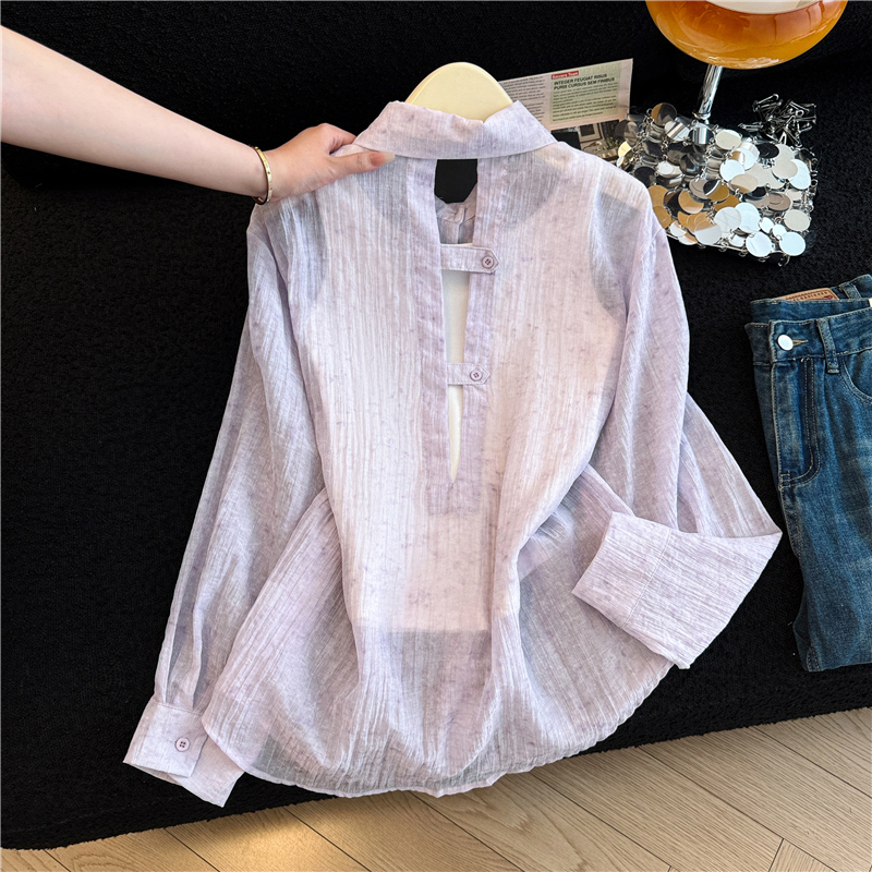 Ice silk sun shirt thin shirt 2pcs set for women