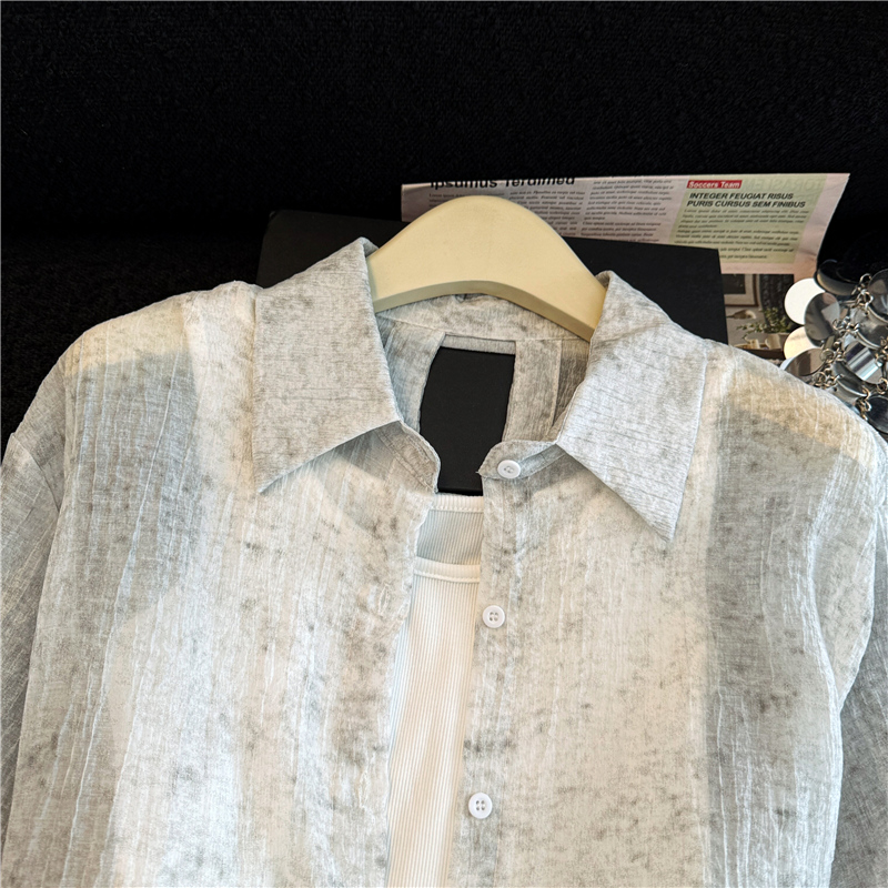 Ice silk sun shirt thin shirt 2pcs set for women