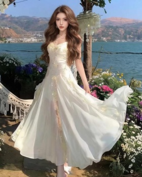 Gauze thin dress lady breathable long dress