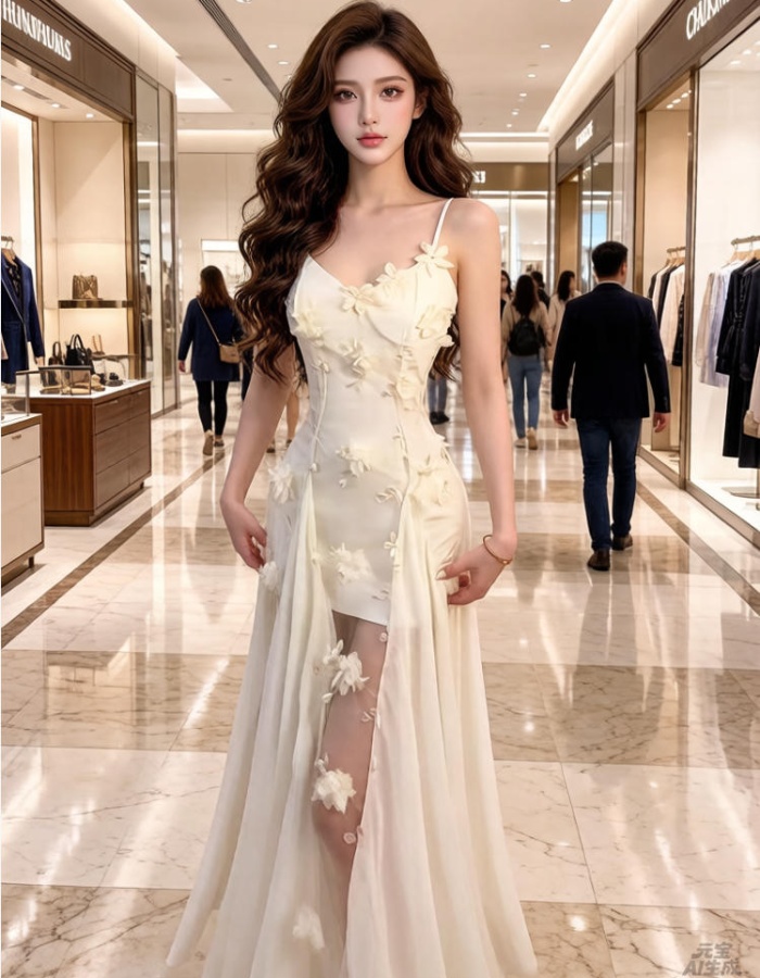 Gauze thin dress lady breathable long dress