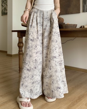 Mopping drape high waist wide leg pants lazy Casual pants