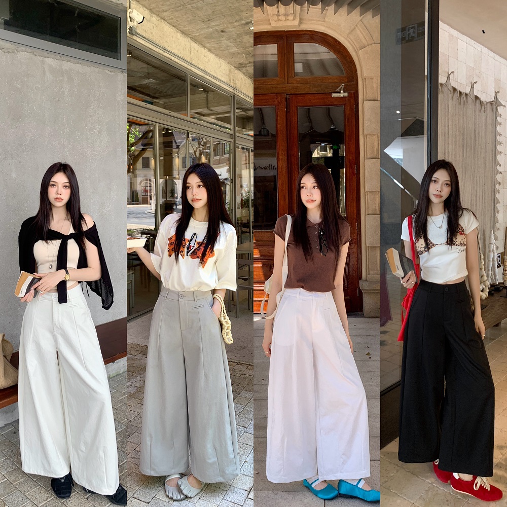 Korean style drape nine pants slim casual pants for women