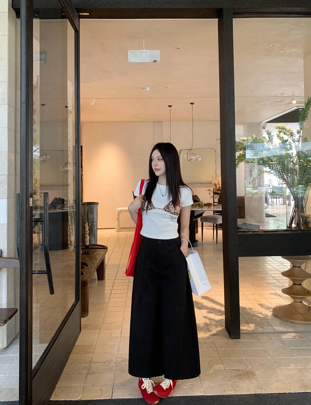 Korean style drape nine pants slim casual pants for women