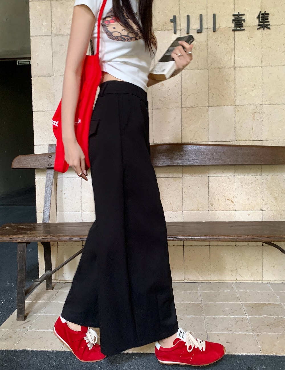 Korean style drape nine pants slim casual pants for women