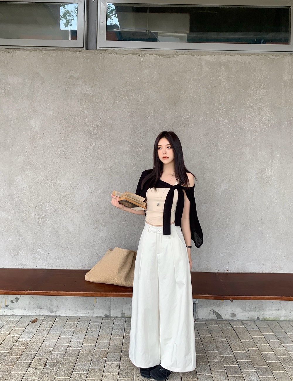 Korean style drape nine pants slim casual pants for women