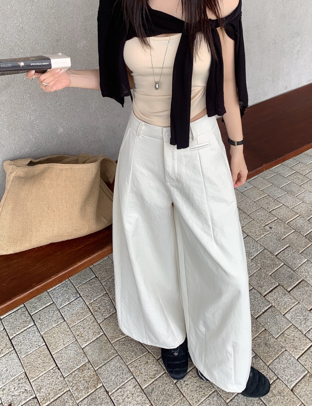 Korean style drape nine pants slim casual pants for women