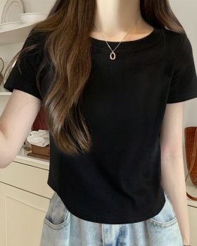Summer short sleeve T-shirt irregular slim tops for women
