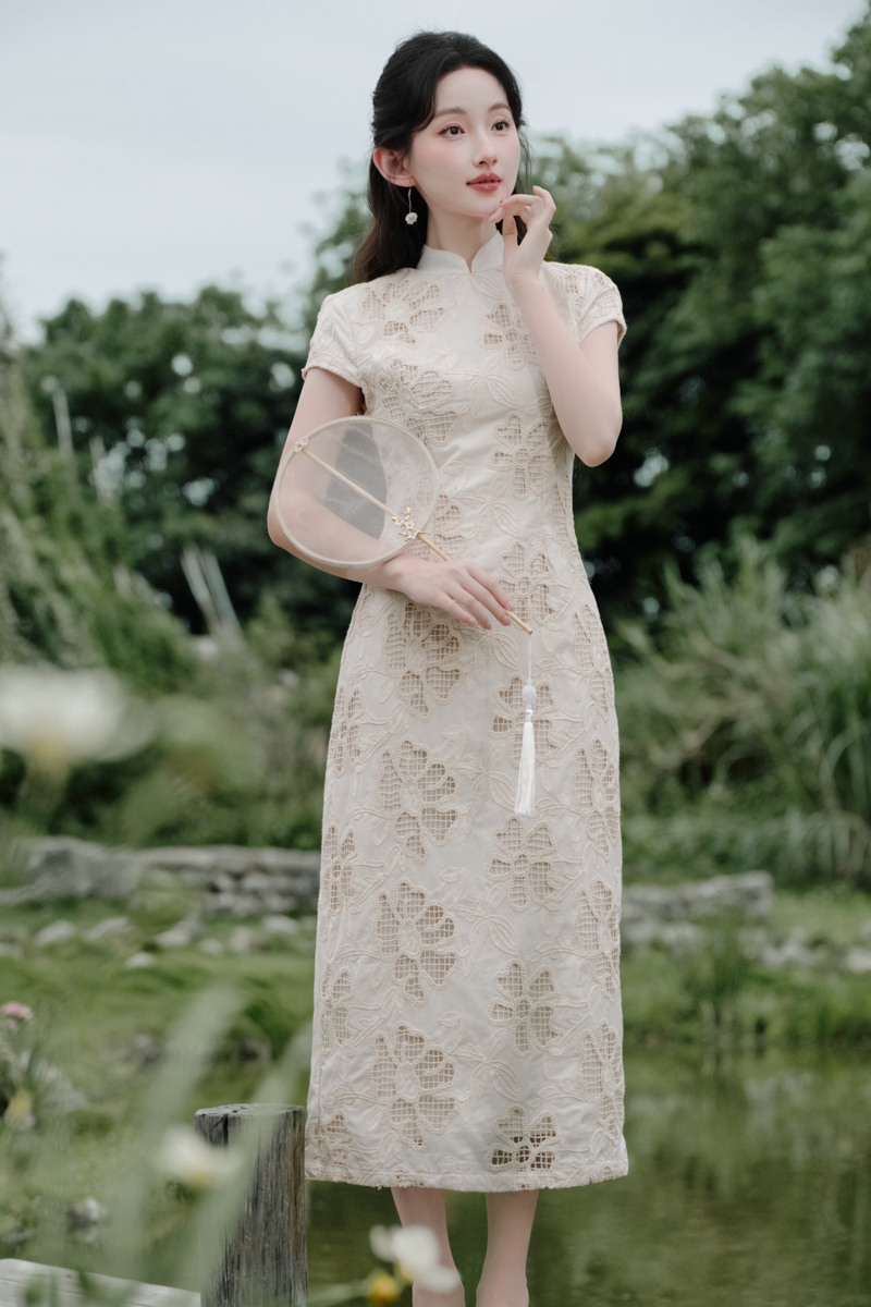 Summer hollow cheongsam small fellow Chinese style dress