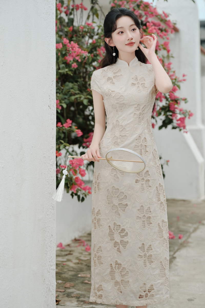 Summer hollow cheongsam small fellow Chinese style dress