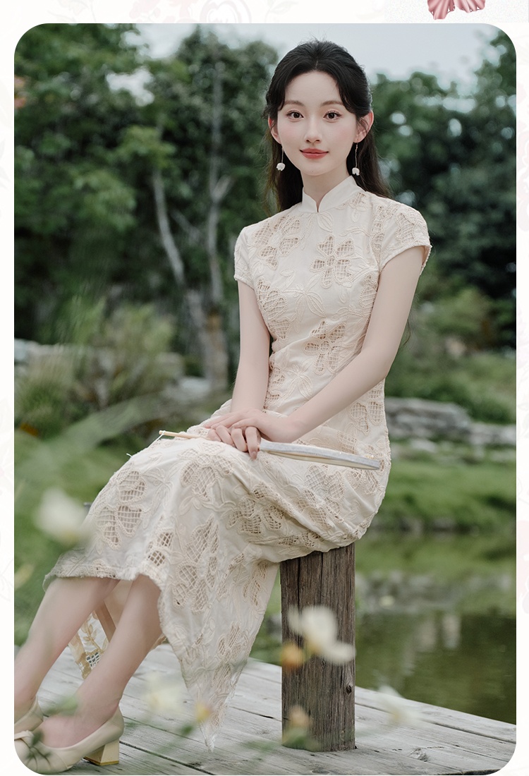 Summer hollow cheongsam small fellow Chinese style dress