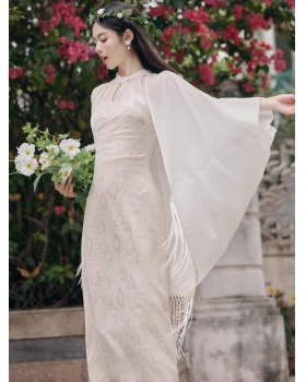 Chinese style long dress 2pcs set