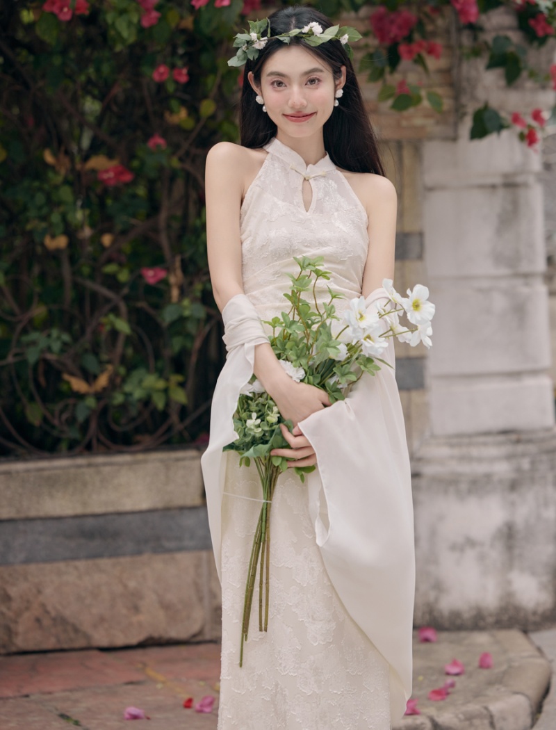 Chinese style long dress 2pcs set