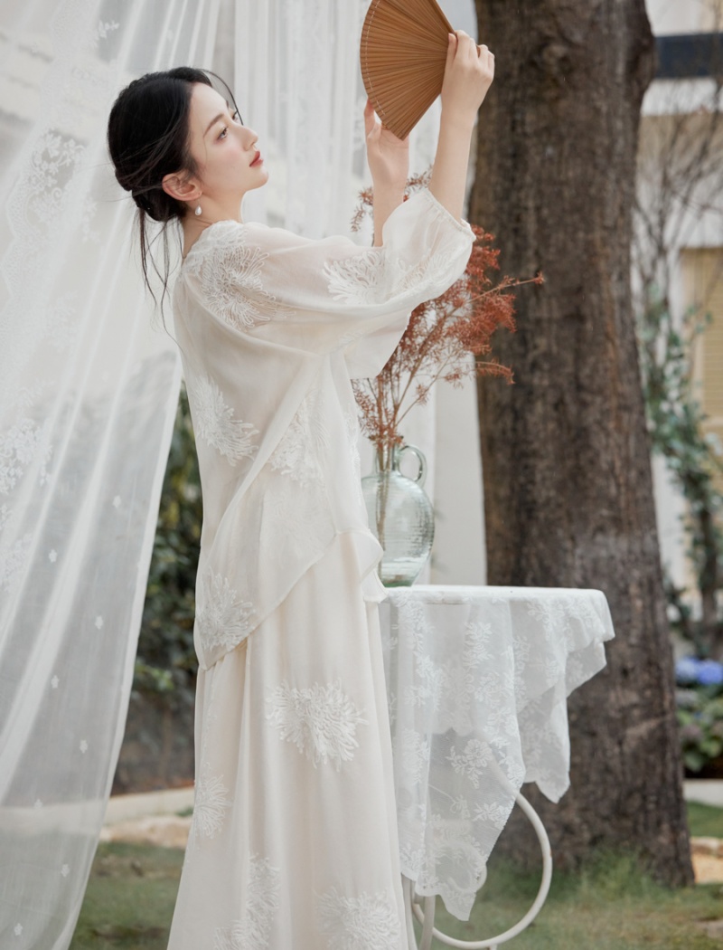 Chinese style skirt tops 2pcs set for women