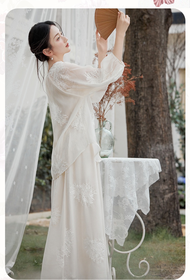 Chinese style skirt tops 2pcs set for women