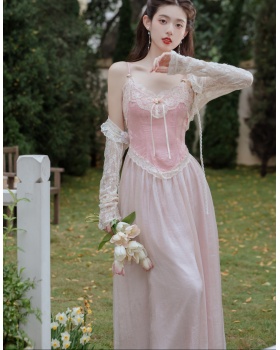 Stereoscopic jacquard dress big skirt long dress