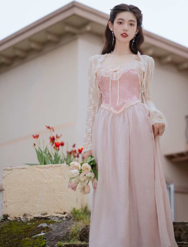 Stereoscopic jacquard dress big skirt long dress