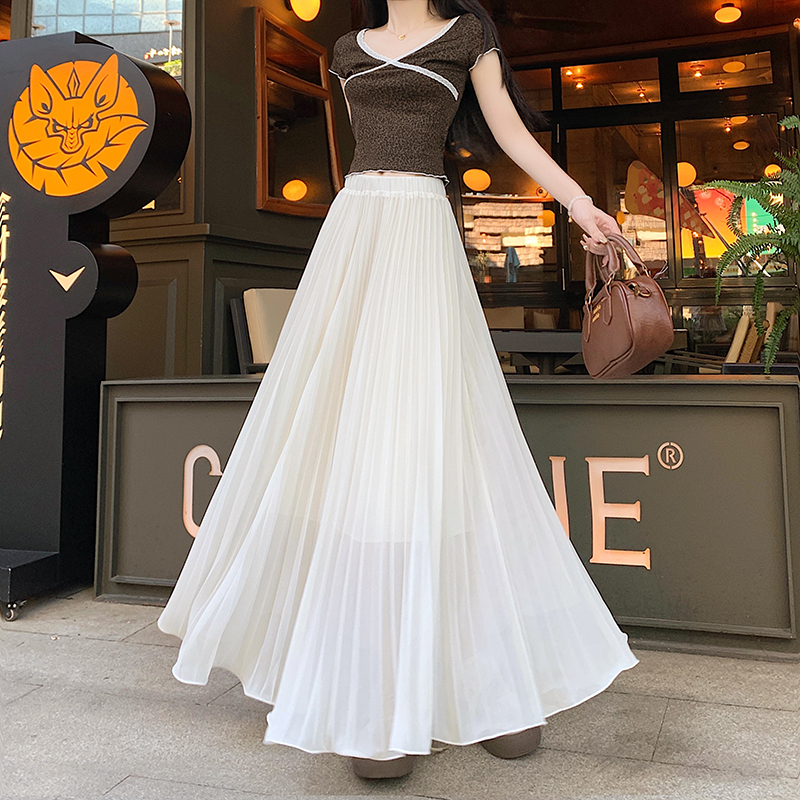 Large yard high waist long dress A-line big skirt skirt