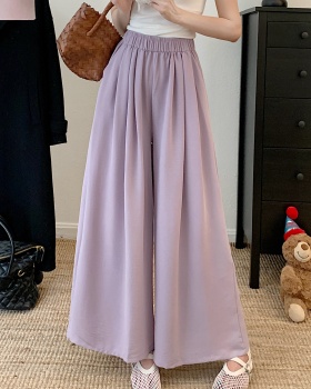 Pure long elegant culottes all-match fat loose wide leg pants