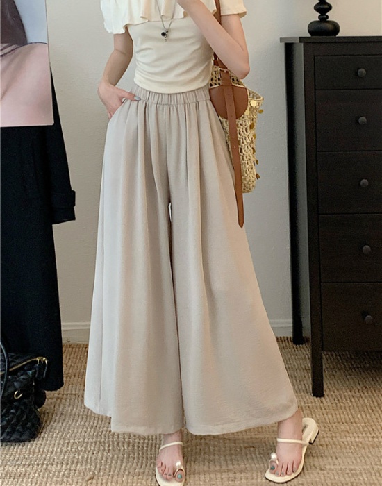 Pure long elegant culottes all-match fat loose wide leg pants