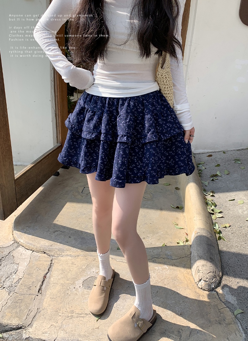 Maiden sweet lace skirt floral ballet all-match short skirt