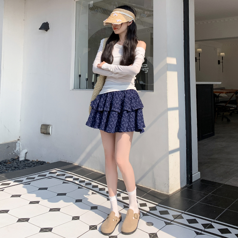 Maiden sweet lace skirt floral ballet all-match short skirt