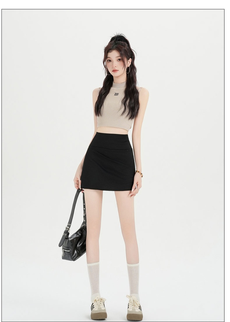 High waist short skirt split pants for women