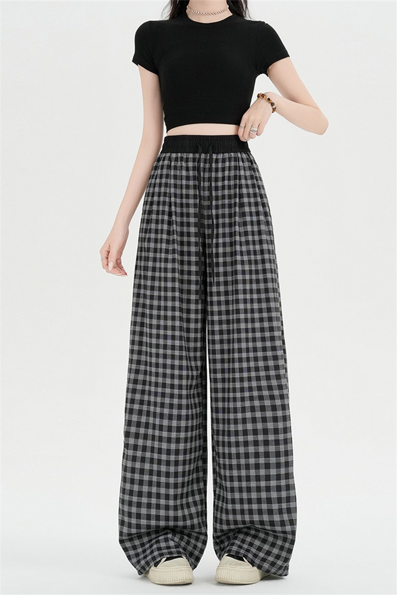 Summer loose long pants high waist wide leg pants for women