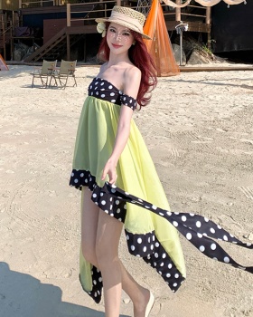 Polka dot dress spring and summer T-back for women