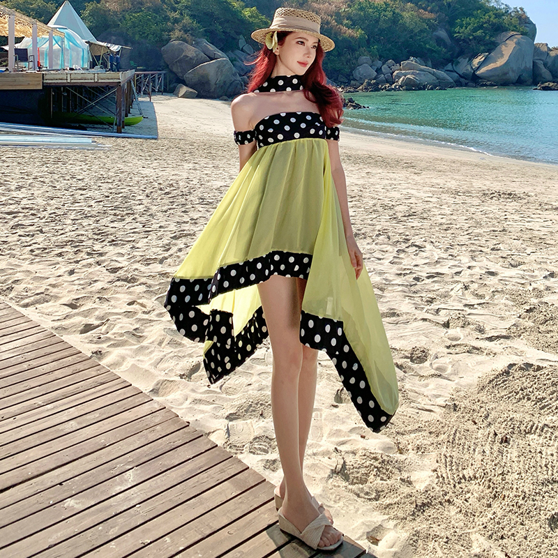 Polka dot dress spring and summer T-back for women