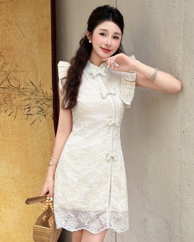 Summer dress embroidery shorts 2pcs set