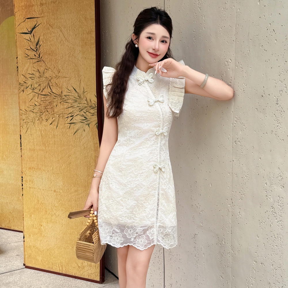 Summer dress embroidery shorts 2pcs set