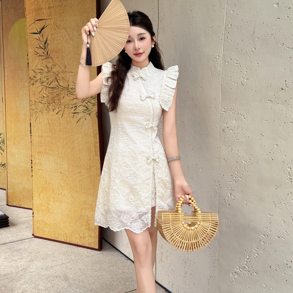 Summer dress embroidery shorts 2pcs set