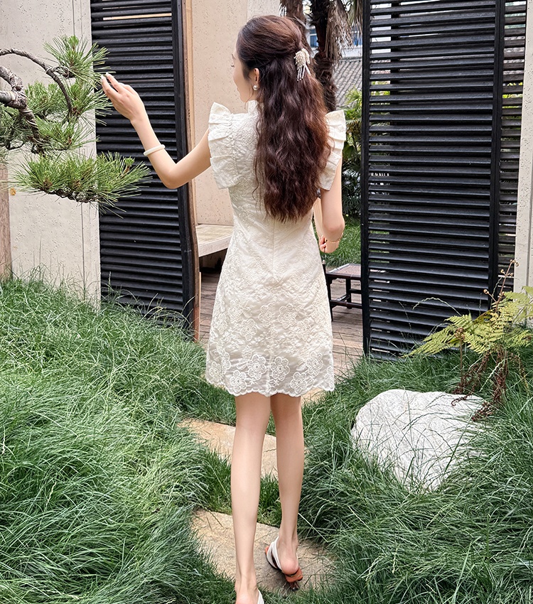 Summer dress embroidery shorts 2pcs set