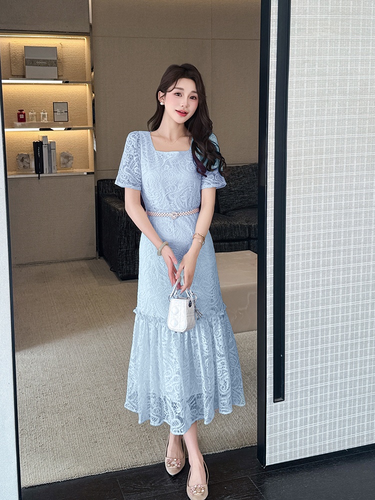 France style temperament dress summer sequins belt