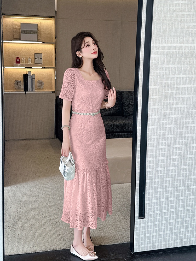 France style temperament dress summer sequins belt