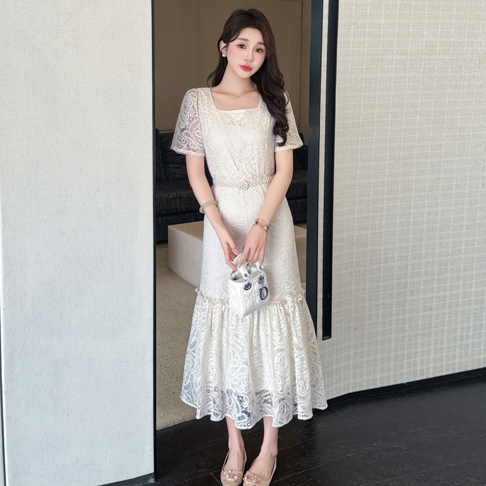 France style temperament dress summer sequins belt