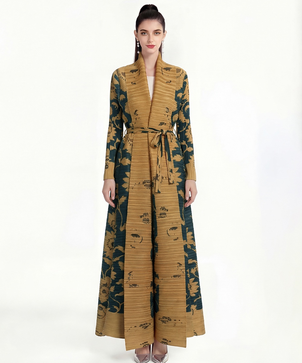 Large yard autumn fold dress loose Pleats Please coat