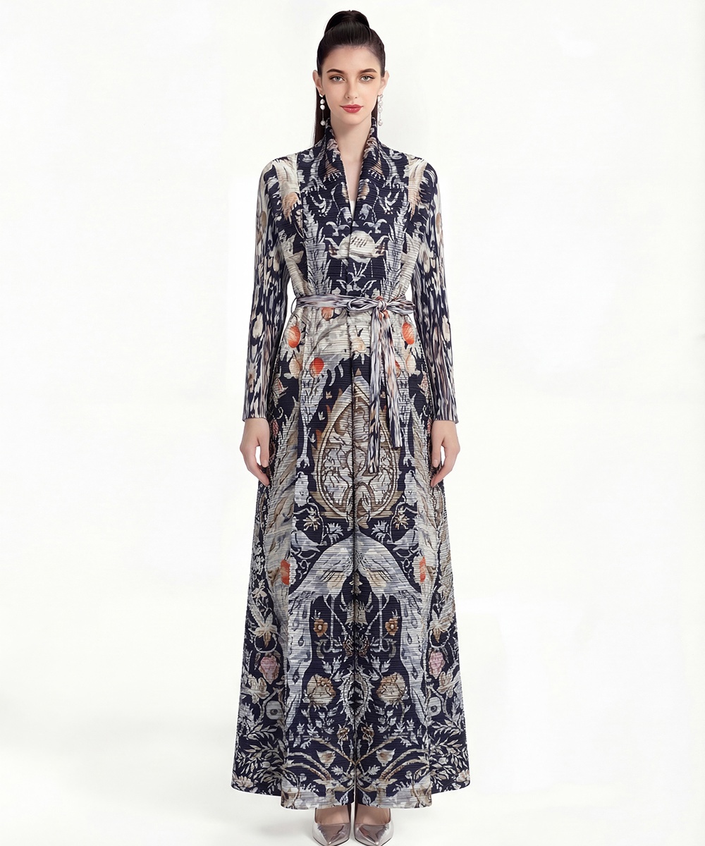 Fold large yard dress loose printing Bohemian beach dress