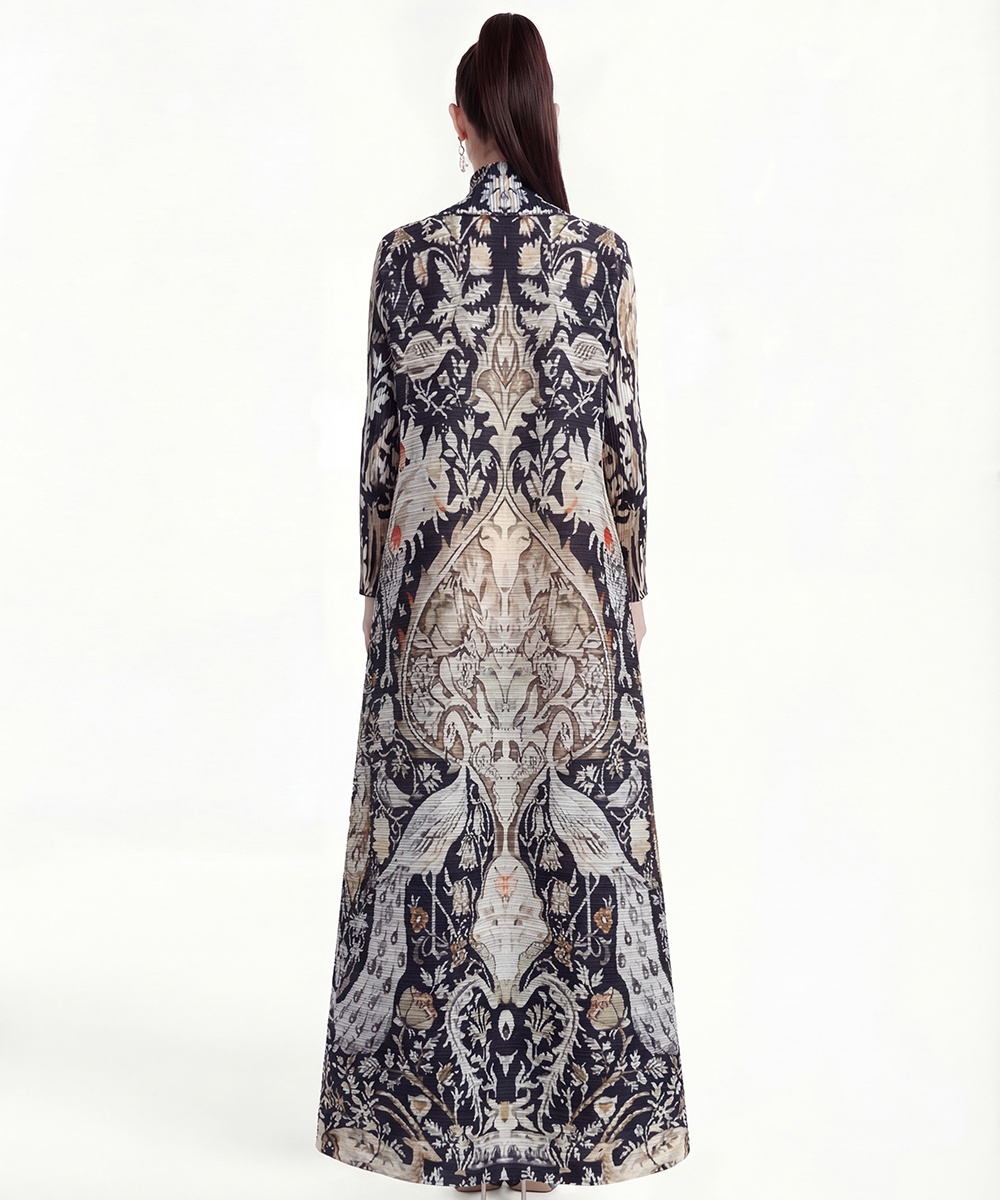 Fold large yard dress loose printing Bohemian beach dress