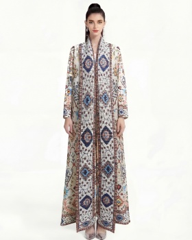 Printing fold coat large yard Bohemian beach dress