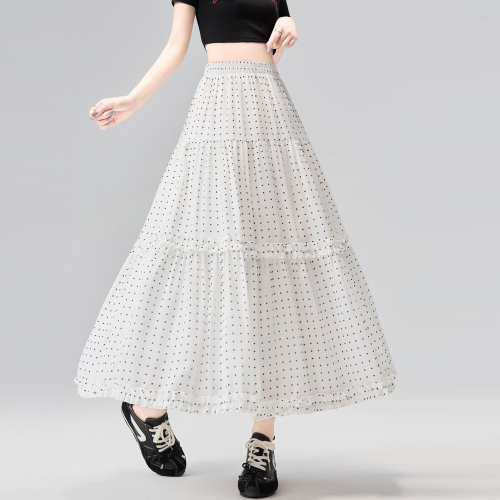 Long summer wood ear slim cake skirt for women