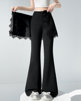High waist micro speaker suit pants Casual flare pants