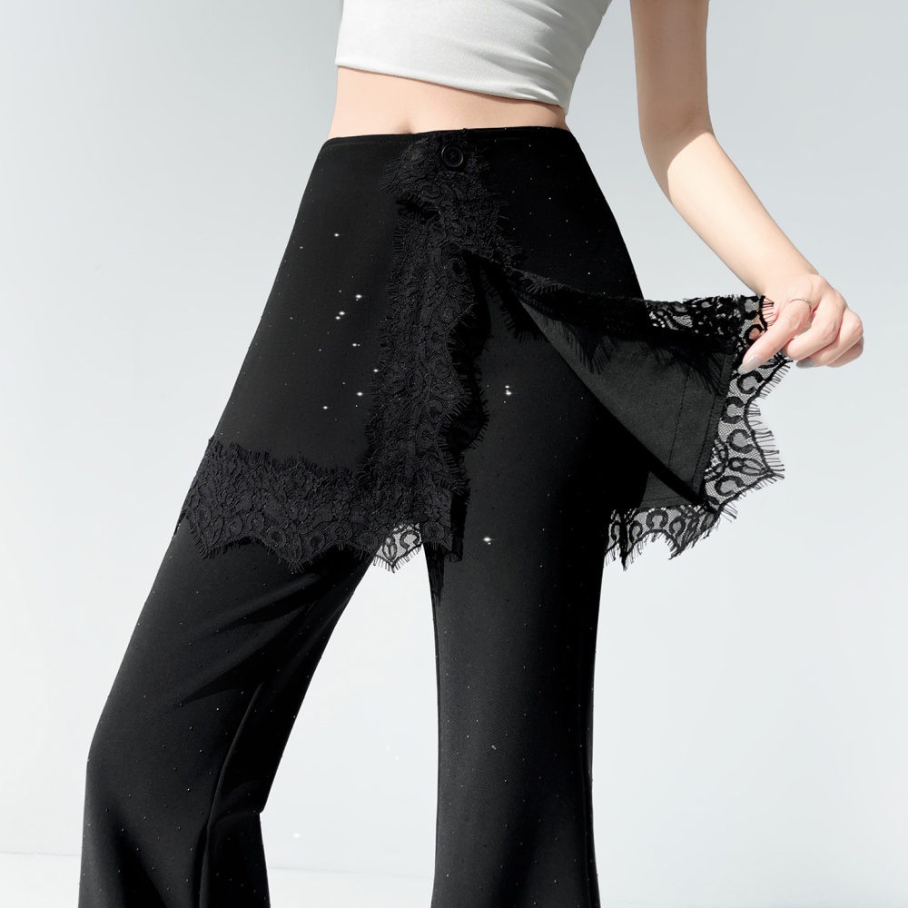 High waist micro speaker suit pants Casual flare pants