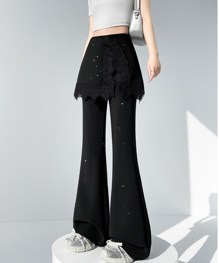 High waist micro speaker suit pants Casual flare pants