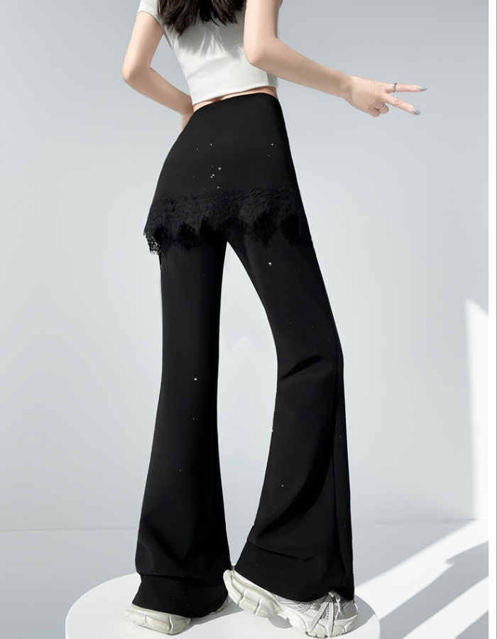 High waist micro speaker suit pants Casual flare pants