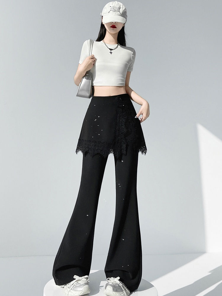 High waist micro speaker suit pants Casual flare pants