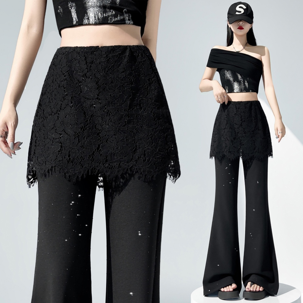 Lace rhinestone pants summer business suit for women