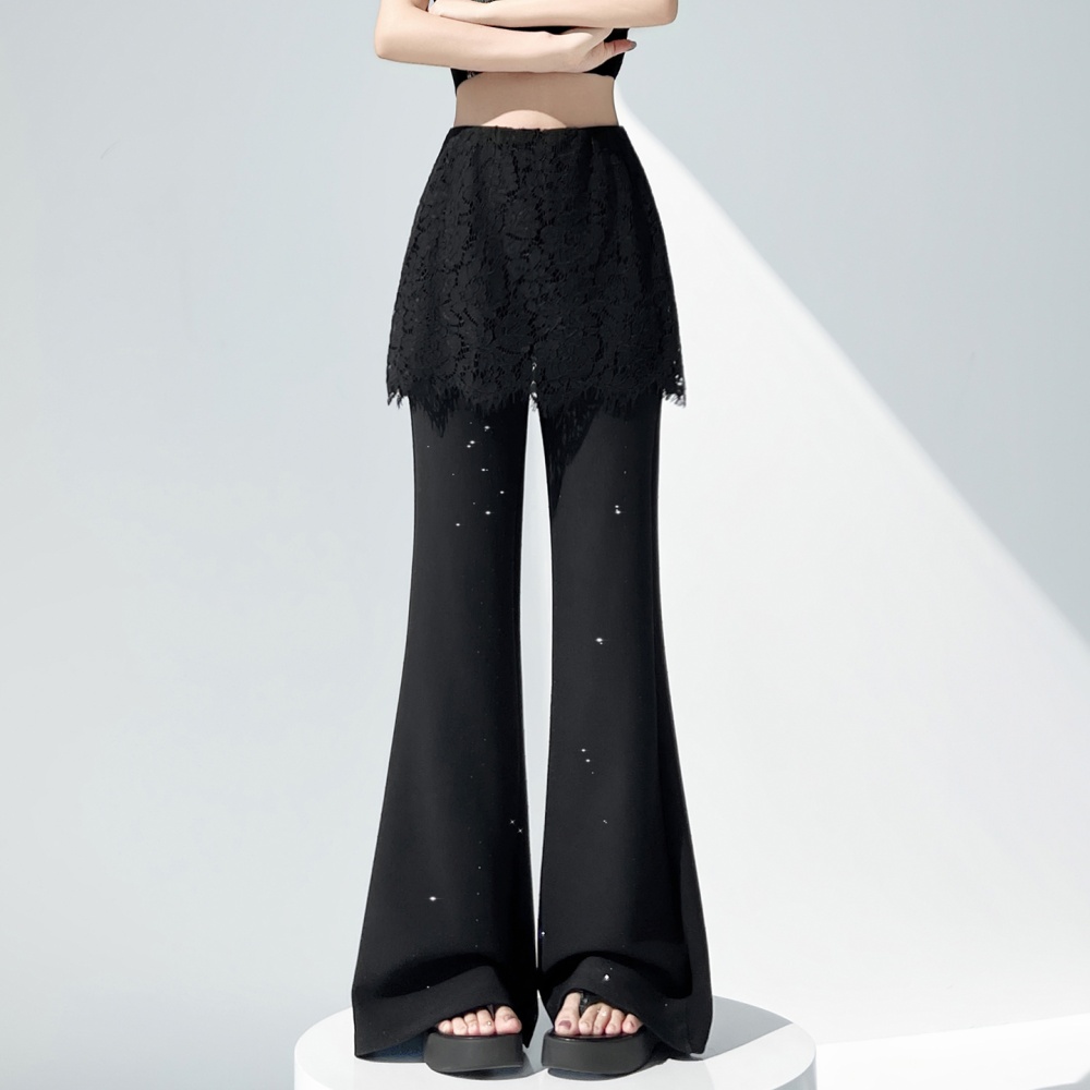 Lace rhinestone pants summer business suit for women