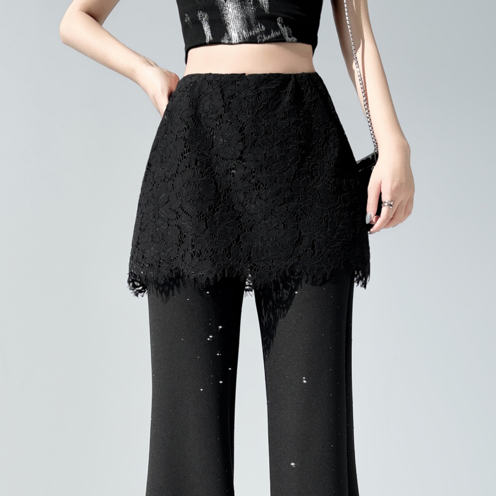 Lace rhinestone pants summer business suit for women