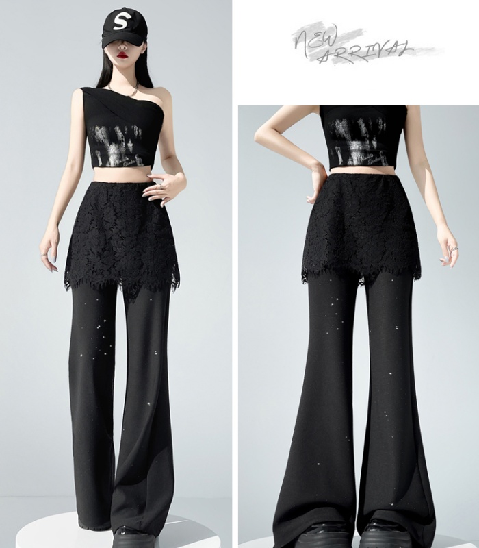 Lace rhinestone pants summer business suit for women
